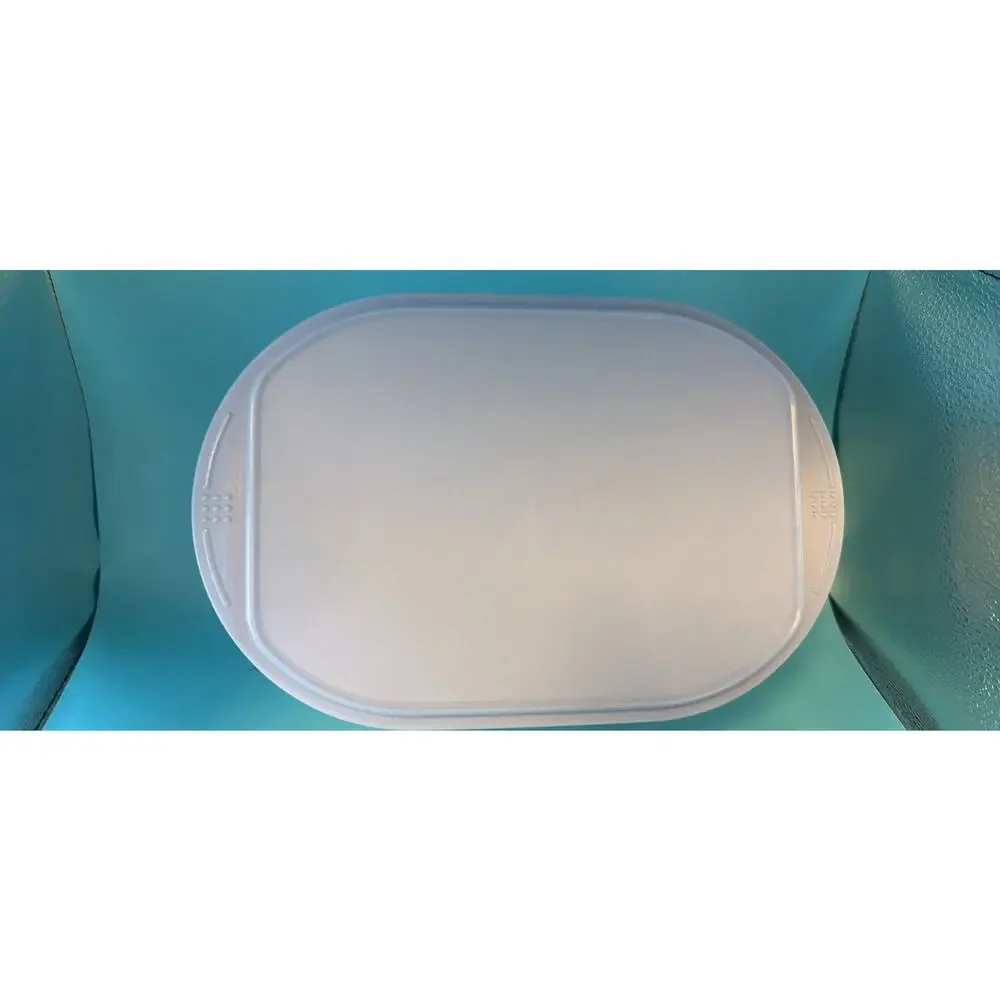 Tupperware 4-Piece Rectangular Plastic Containers Snap Lids White/Blue